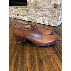 Pikolinos Leather Side Zip Heeled Booties Brown Size 40, Womens 9